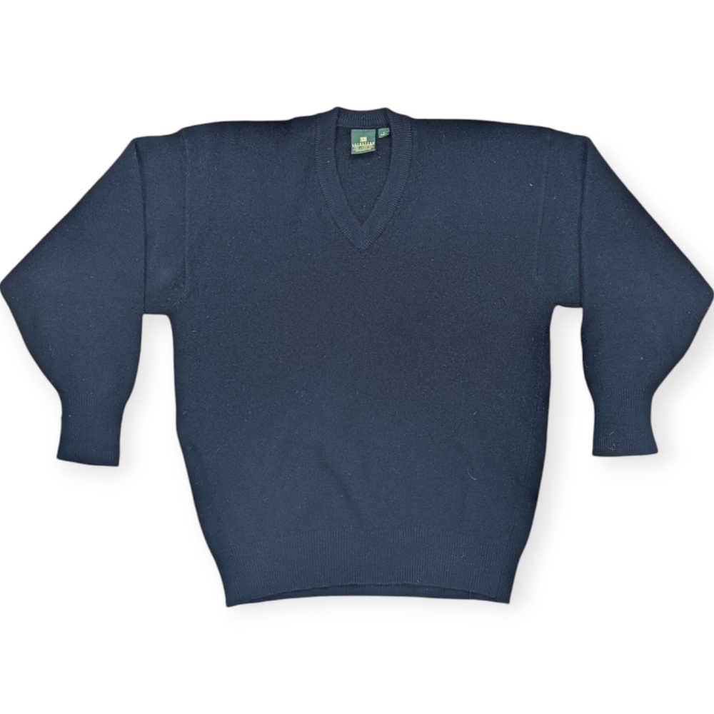 Nordstrom 100% Lamb's Wool Blue/Navy V-Neck Sweat Men's Size Large Tall Office